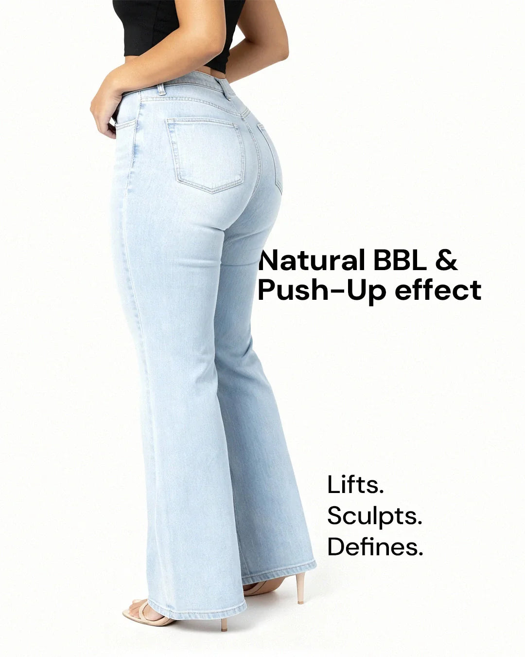 SilkyShape™ BBL Wide Leg Jeans Mid Waist