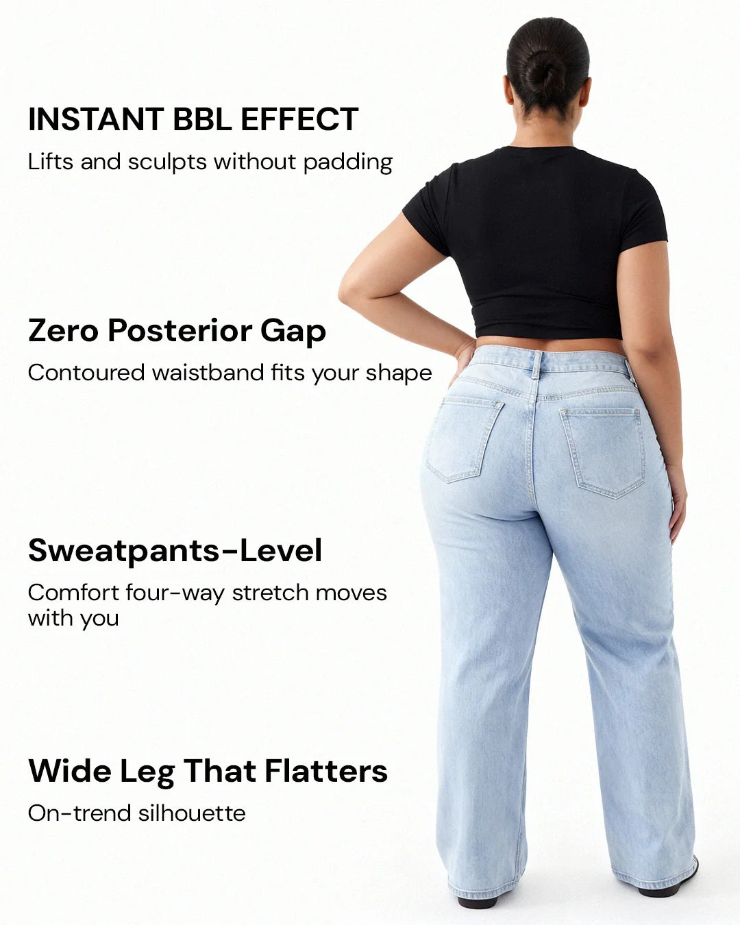 SilkyShape™ BBL Wide Leg Jeans Mid Waist