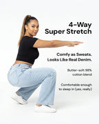 SilkyShape™ BBL Wide Leg Jeans Mid Waist