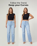 SilkyShape™ BBL Wide Leg Jeans Mid Waist