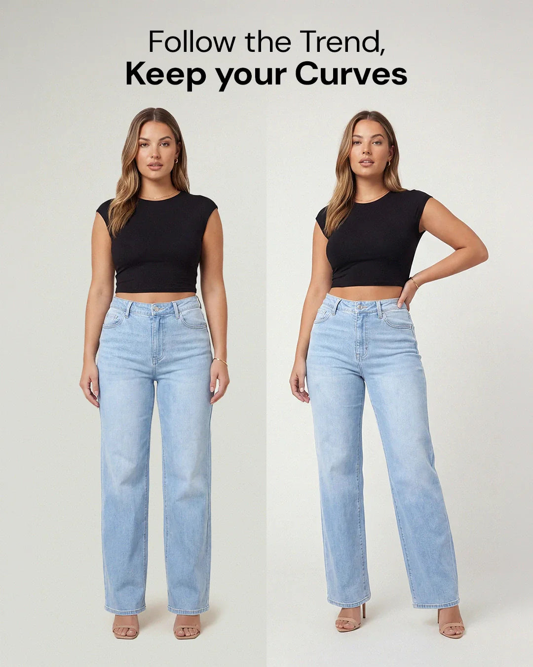 SilkyShape™ BBL Wide Leg Jeans Mid Waist