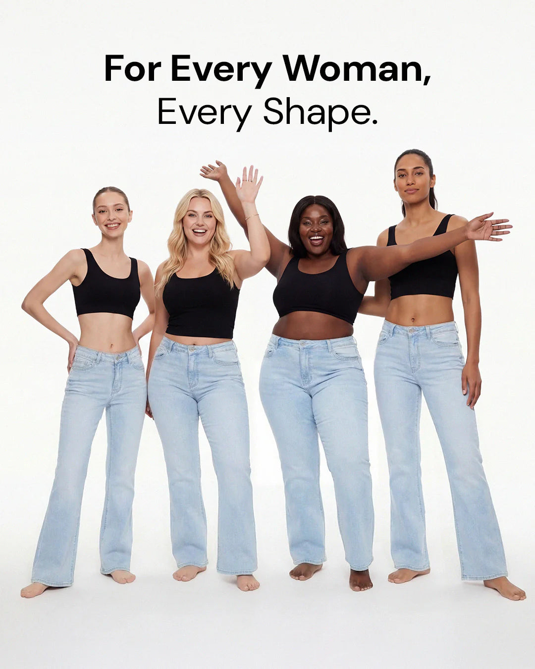 SilkyShape™ BBL Wide Leg Jeans Mid Waist